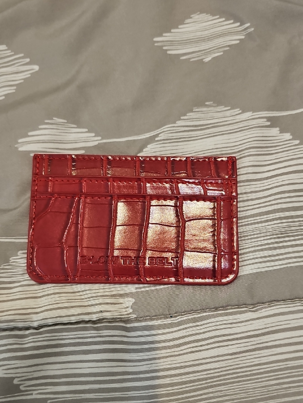 B-Low The Belt Red Croc-Embossed Card Holder
